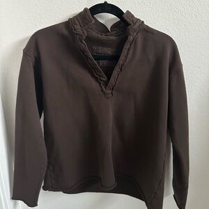 Frank & Eileen Patrick Popover Henley Triple Fleece in Brown